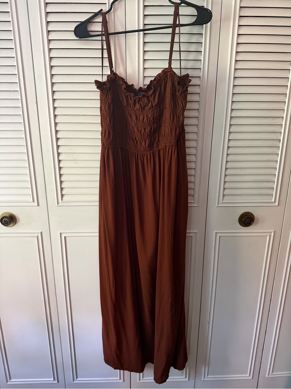 Old Navy Women's Brown Smocked Maxi Dress - Elegant Summer Straps